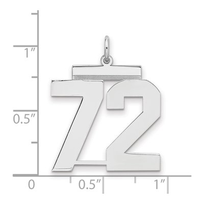Sterling Silver Number 72 Pendant – view 2