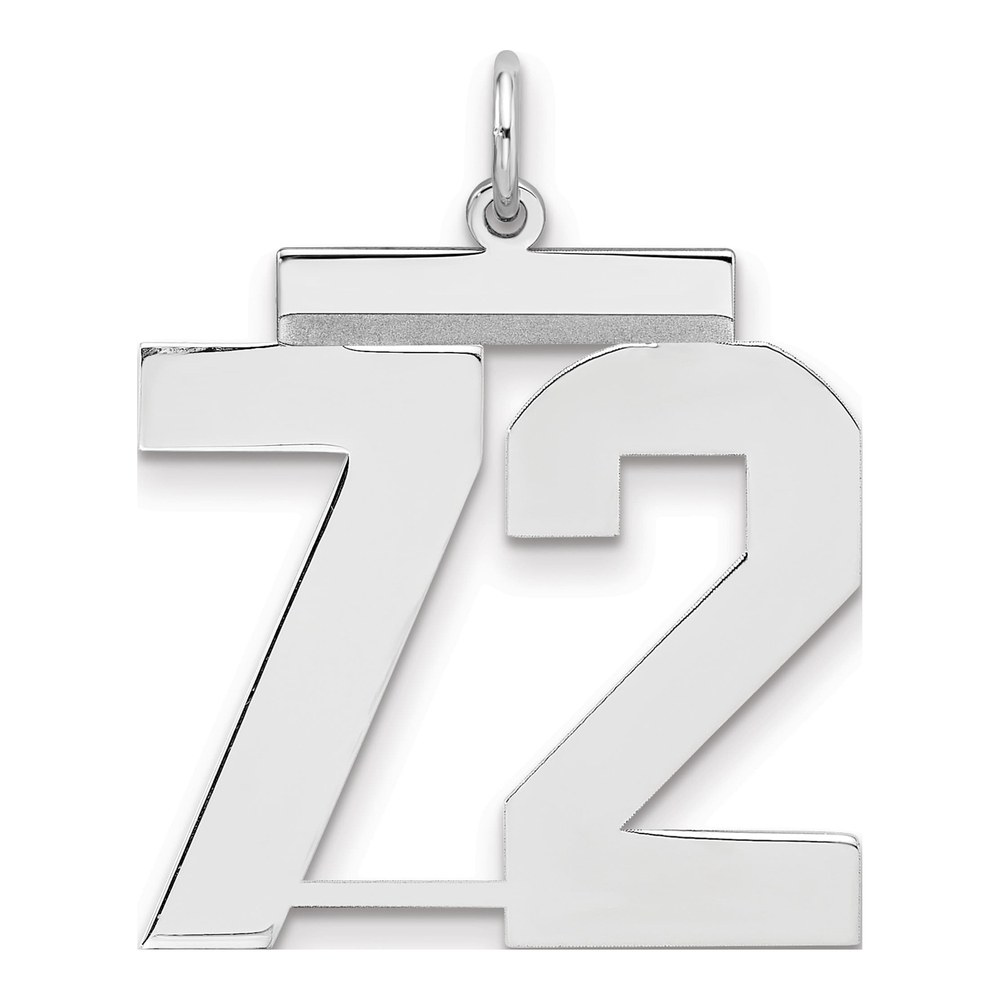 Sterling Silver Number 72 Charm Pendant