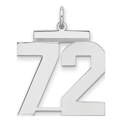 Sterling Silver Number 72 Pendant
