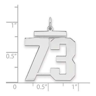 Sterling Silver Number 73 Charm – view 2