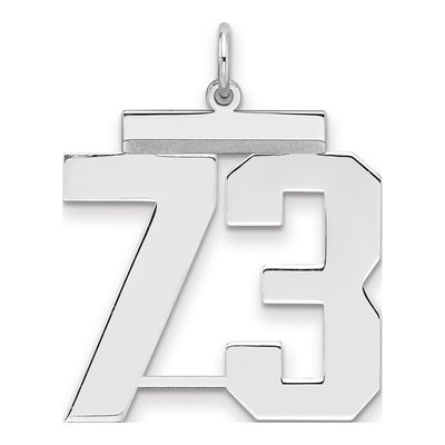 Sterling Silver Number 73 Charm