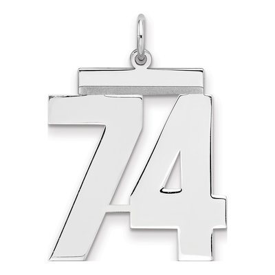 Sterling Silver Number 74 Pendant