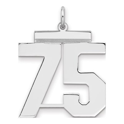 Sterling Silver Number 75 Charm