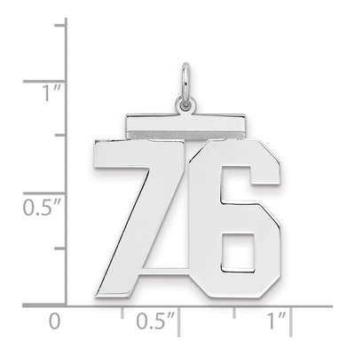 Sterling Silver Number 76 Pendant – view 2