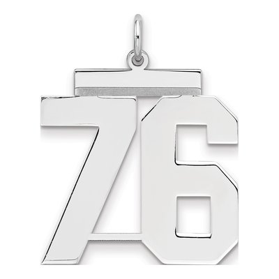 Sterling Silver Number 76 Pendant