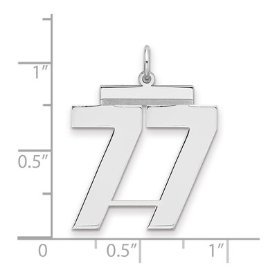 Sterling Silver Number 77 Pendant – view 2