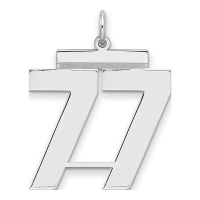 Sterling Silver Number 77 Pendant