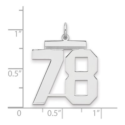 Sterling Silver Number 78 Pendant – view 2