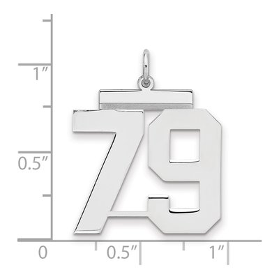 Sterling Silver Number 79 Charm – view 2