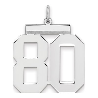 Sterling Silver Number 80 Charm