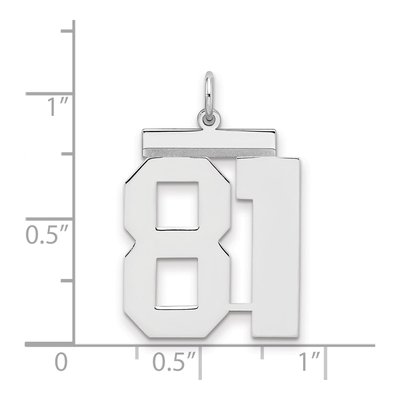 Sterling Silver Number 81 Charm – view 2