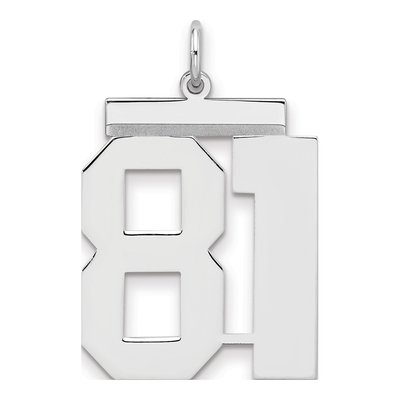 Sterling Silver Number 81 Charm