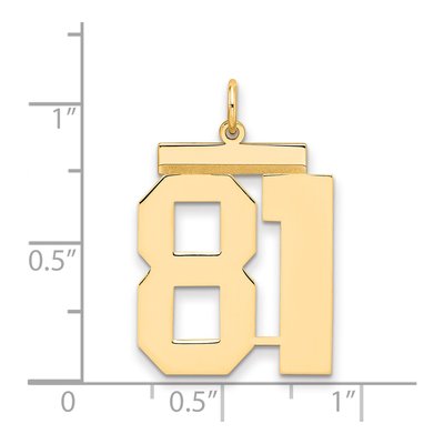 Sterling Silver Gold-Plated Number 81 Charm – view 2