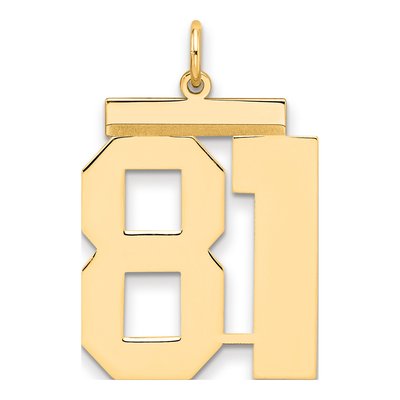Sterling Silver Gold-Plated Number 81 Charm