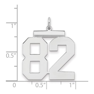 Sterling Silver Number 82 Pendant – view 2