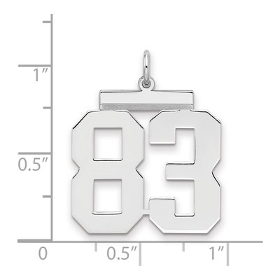 Sterling Silver Number 83 Charm – view 2