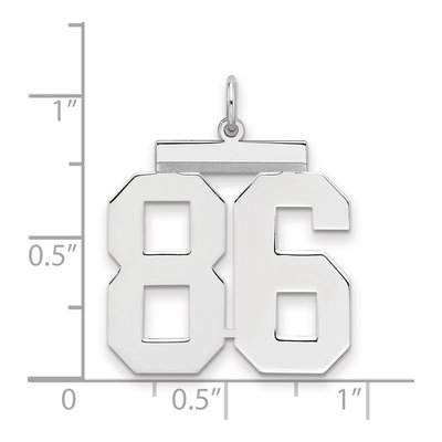 Sterling Silver Number 86 Charm – view 2