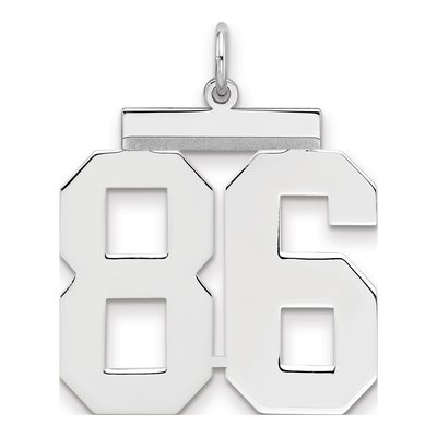 Sterling Silver Number 86 Charm