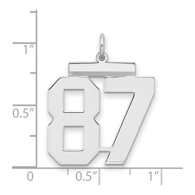 Sterling Silver Number 87 Charm – view 2