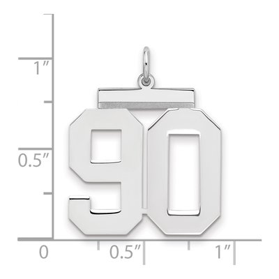 Sterling Silver Number 90 Pendant – view 2