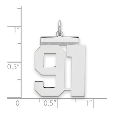 Sterling Silver Number 91 Pendant – view 2