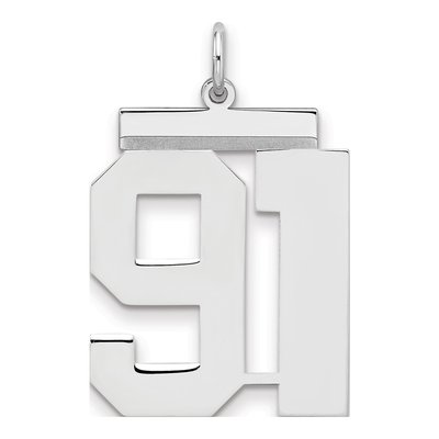 Sterling Silver Number 91 Pendant