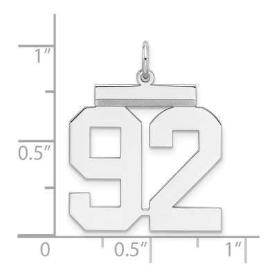 Sterling Silver Number 92 Charm – view 4