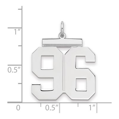 Sterling Silver Number 96 Charm – view 2