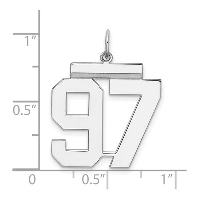 Sterling Silver Number 97 Pendant – view 4