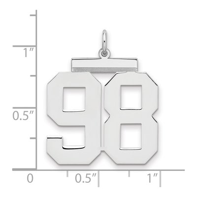Sterling Silver Number 98 Pendant – view 2