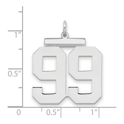 Sterling Silver Number 99 Charm – view 2