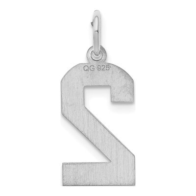 Sterling Silver Number 2 Pendant – view 5
