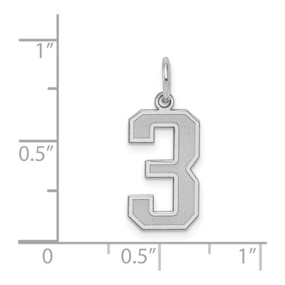 Sterling Silver Number 3 Charm – view 4
