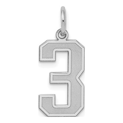 Sterling Silver Number 3 Charm