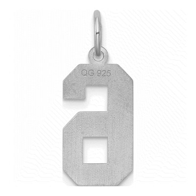 Sterling Silver Number 6 Pendant – view 5