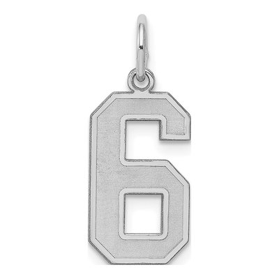 Sterling Silver Number 6 Pendant