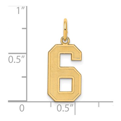 Sterling Silver Gold-Plated Number 6 Charm – view 4