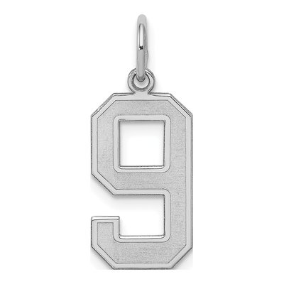 Sterling Silver Number 9 Charm