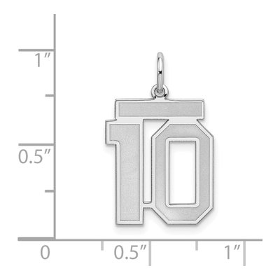 Sterling Silver Number 10 Pendant – view 4