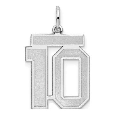 Sterling Silver Number 10 Pendant