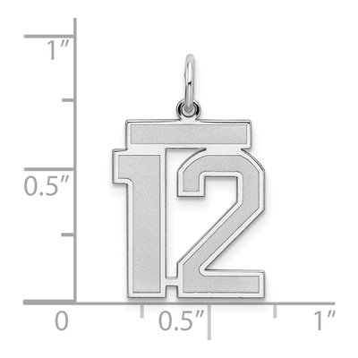 Sterling Silver Number 12 Pendant – view 4