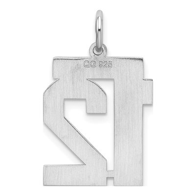 Sterling Silver Number 12 Pendant – view 5