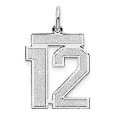 Sterling Silver Number 12 Pendant