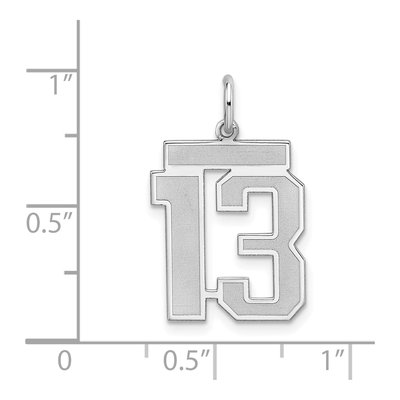 Sterling Silver Number 13 Charm – view 4