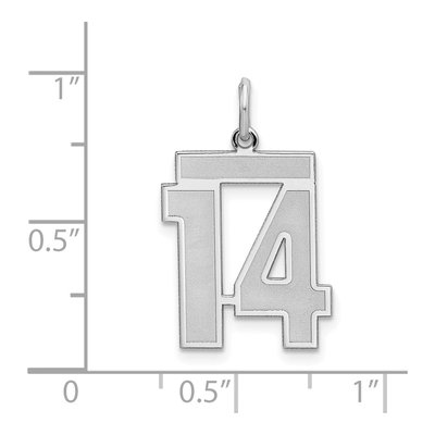 Sterling Silver Number 14 Pendant – view 4