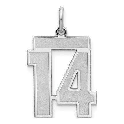 Sterling Silver Number 14 Pendant