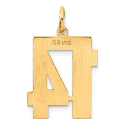 Sterling Silver Gold-Plated Number 14 Charm – view 3