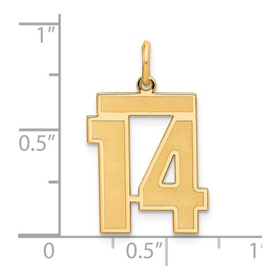 Sterling Silver Gold-Plated Number 14 Charm – view 4