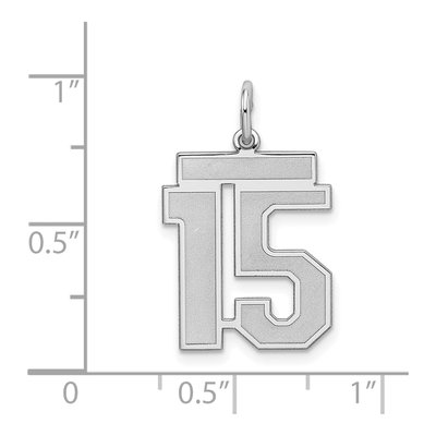 Sterling Silver Number 15 Charm – view 4