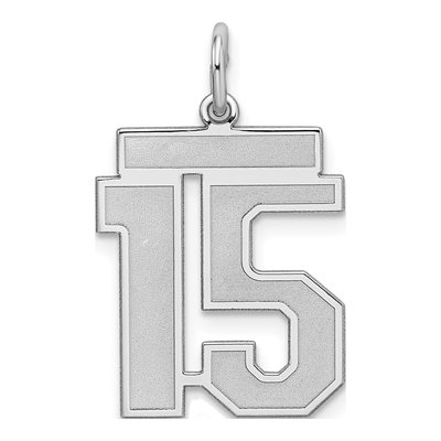 Sterling Silver Number 15 Charm